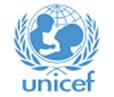 Unicef Icon Blue Mother and Child on White Background