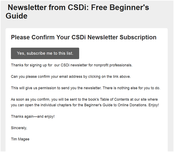 Email Opt-In Confirmation For Beginners Book for Email List Building.