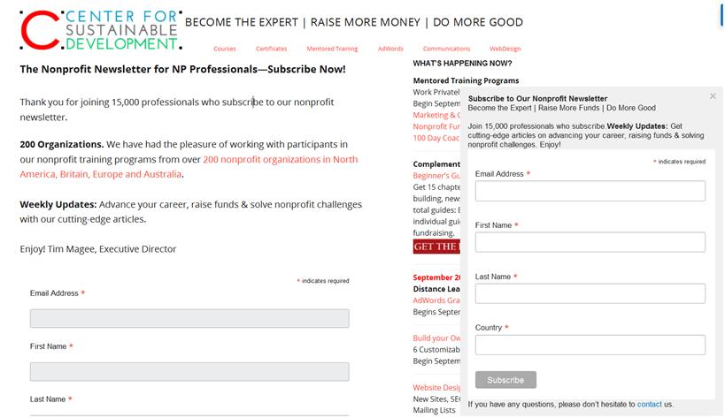 Sumo Scroll Box Popup for Email List Building